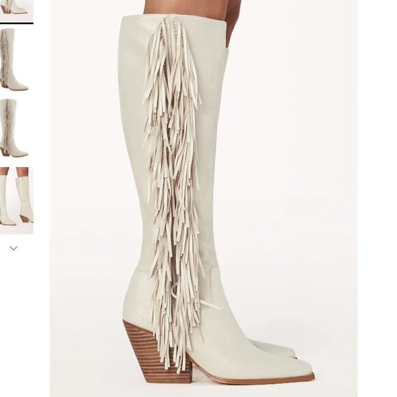 Billini Ceylan Fringe Boot in Cream Suede - Picture 3 of 8